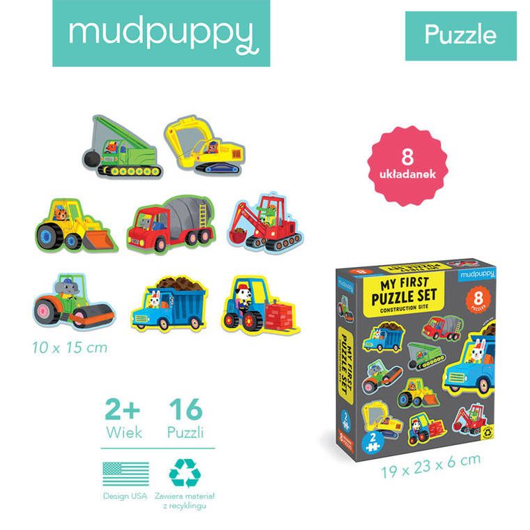 Mudpuppy, Plac budowy, Pierwsze puzzle, 8 elementów