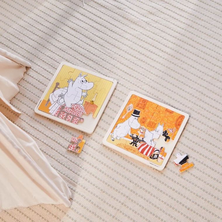 Muminki, Psoty przed snem, puzzle drewniane, 16 elementów