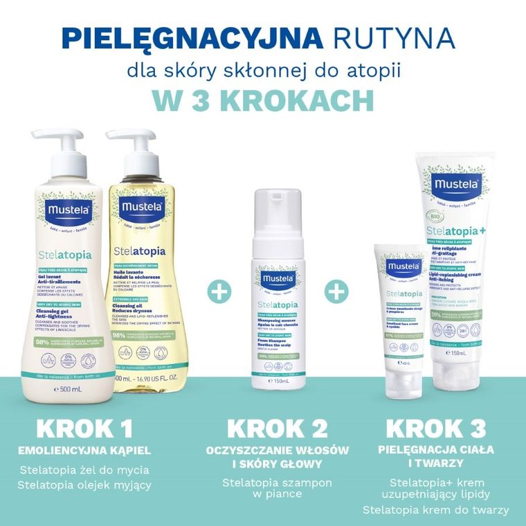 Mustela, Stelatopia+ Lipid-Replenishing Cream, krem uzupełniający lipidy, 300 ml