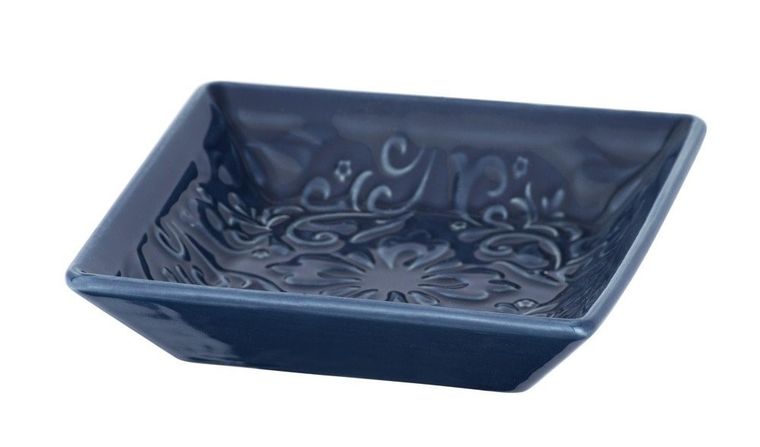 Mydelniczka z wzorami w stylu rustykalnym, ceramiczna