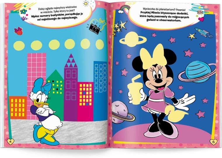 Myszka Minnie. 100 brokatowych naklejek