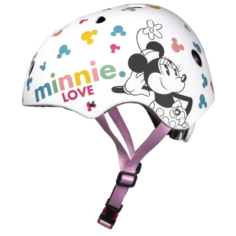 Myszka Minnie, kask ochronny, biały, rozmiar 54-58 cm