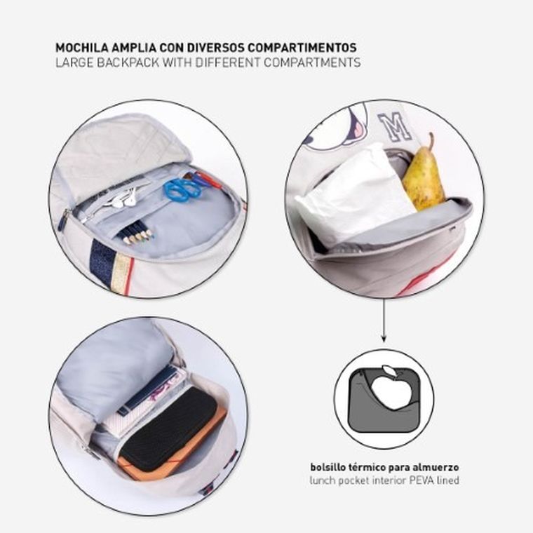 Myszka Minnie, plecak szkolny, kremowy