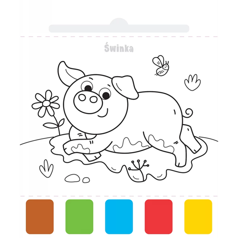 Na wsi. Farbki i pędzelek. Malowanka