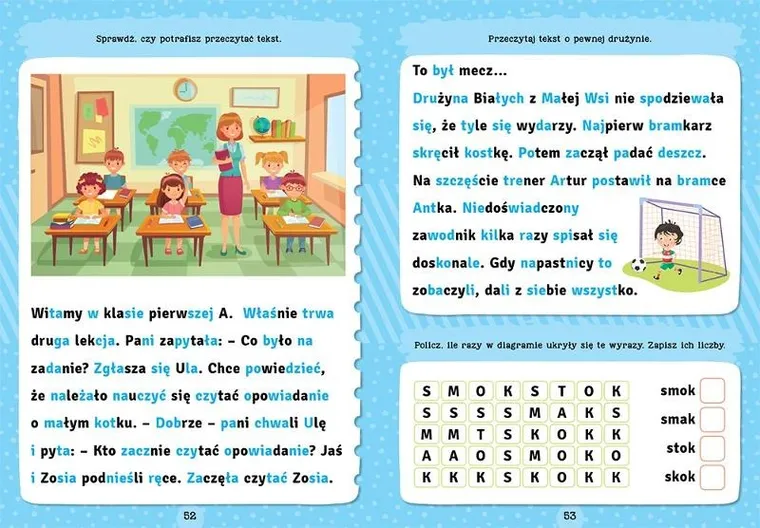 Naklejam i czytam sylabami. Pierwsze zadania do nauki czytania