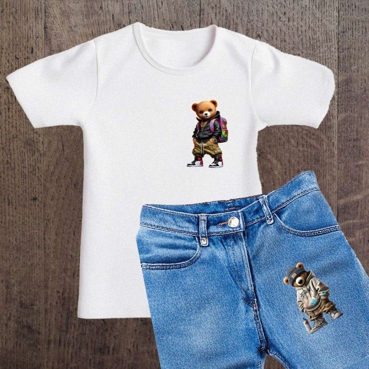 Naprasowanki, naplamki, 2 Misie, zestaw z plecakiem