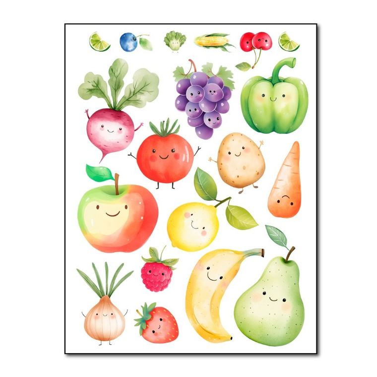 Naprasowanki, naplamki, owoce i warzywa