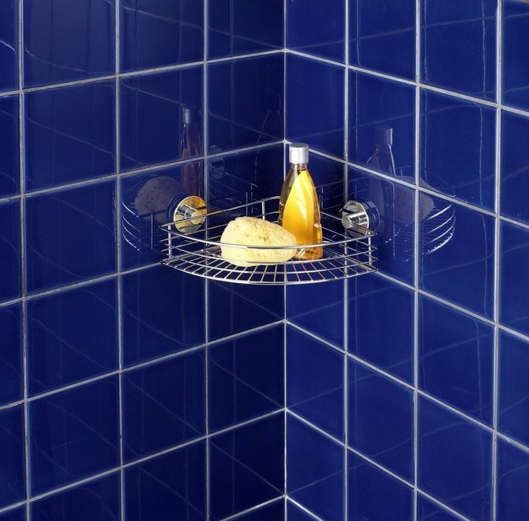 Narożna półka łazienkowa, Bari, Vacuum-Loc, stal chromowana