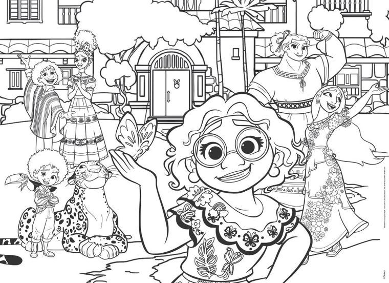 Nasze magiczne Encanto, puzzle podłogowe, dwustronne, maxi floor, 108 elementów