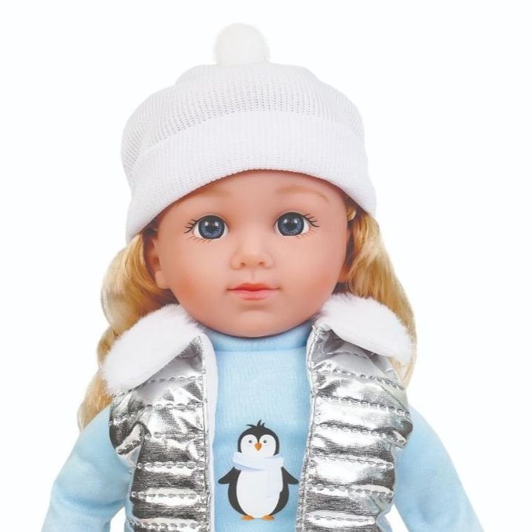 Natalia, lalka bobas w srebrnej kamizelce, 36 cm