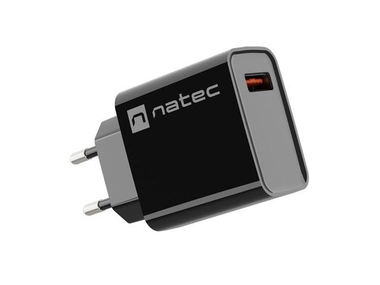 Natec Ładowarka Sieciowa Ribera USB-a 18w, czarna Nuc-2058