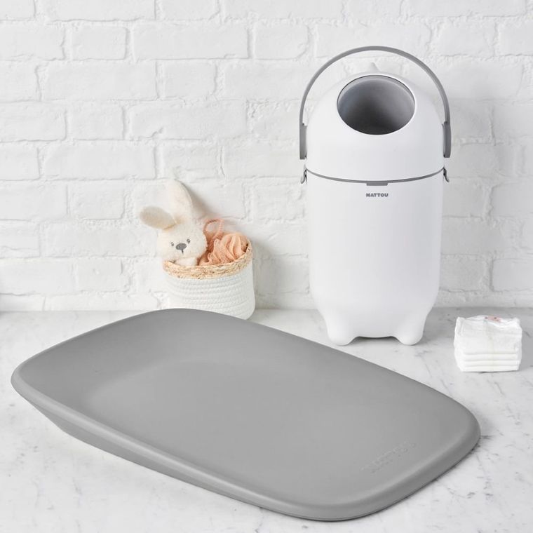 Nattou, Dropy, kosz na pieluchy, biały, 27 cm, 20l