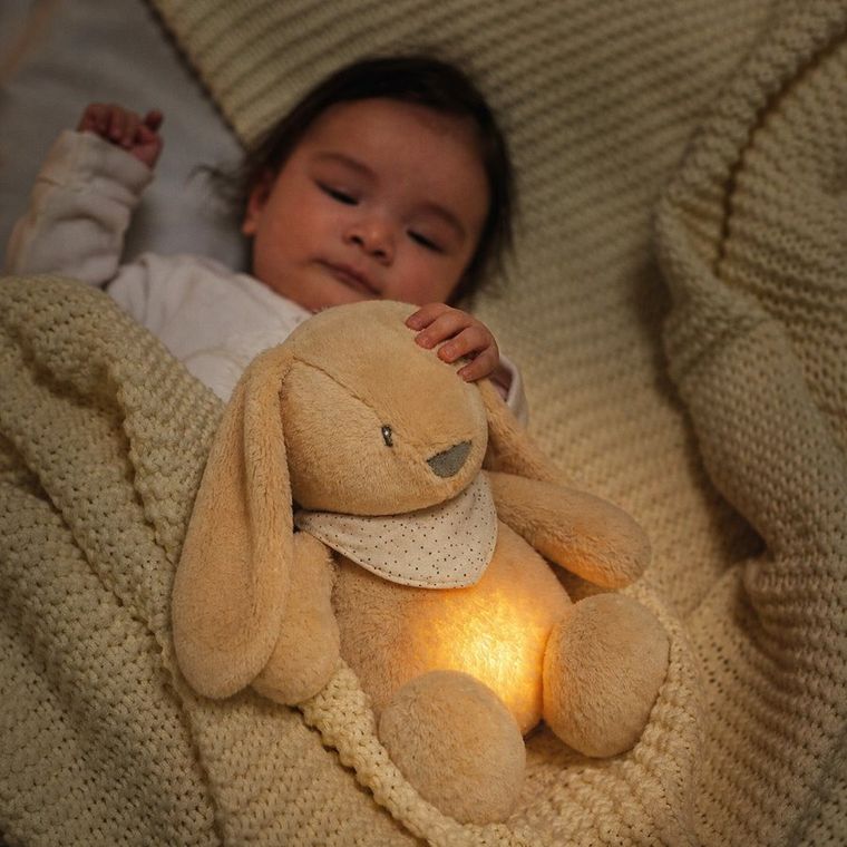 Nattou, Króliczek, lampka nocna pluszowa 4w1 z czujnikiem płaczu