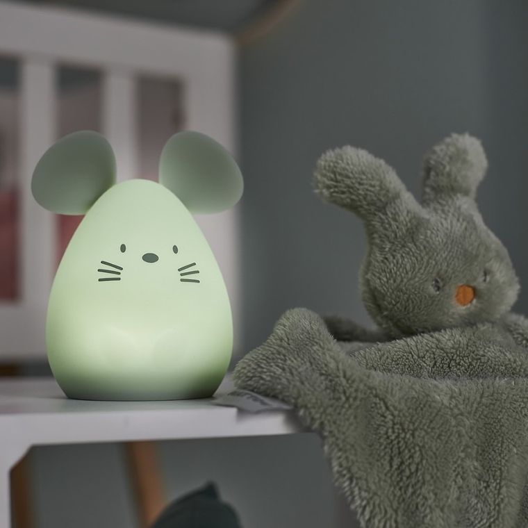 Nattou, silikonowa lampka nocna, myszka, 12 cm