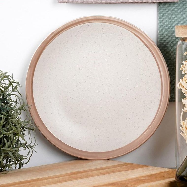 Nava, Arthena, talerz deserowy, ceramiczny, beżowy, 20,5 cm