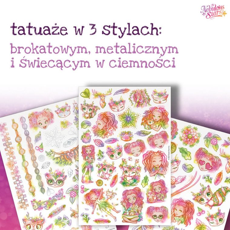 Nebulous Stars, Hazelia, tatuaże dla dzieci, 3 rodzaje