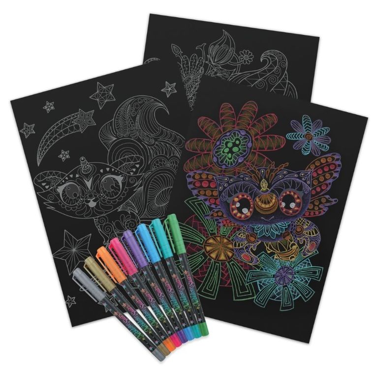 Nebulous Stars, Isadora, kolorowanki z czarnymi kartkami i pisakami