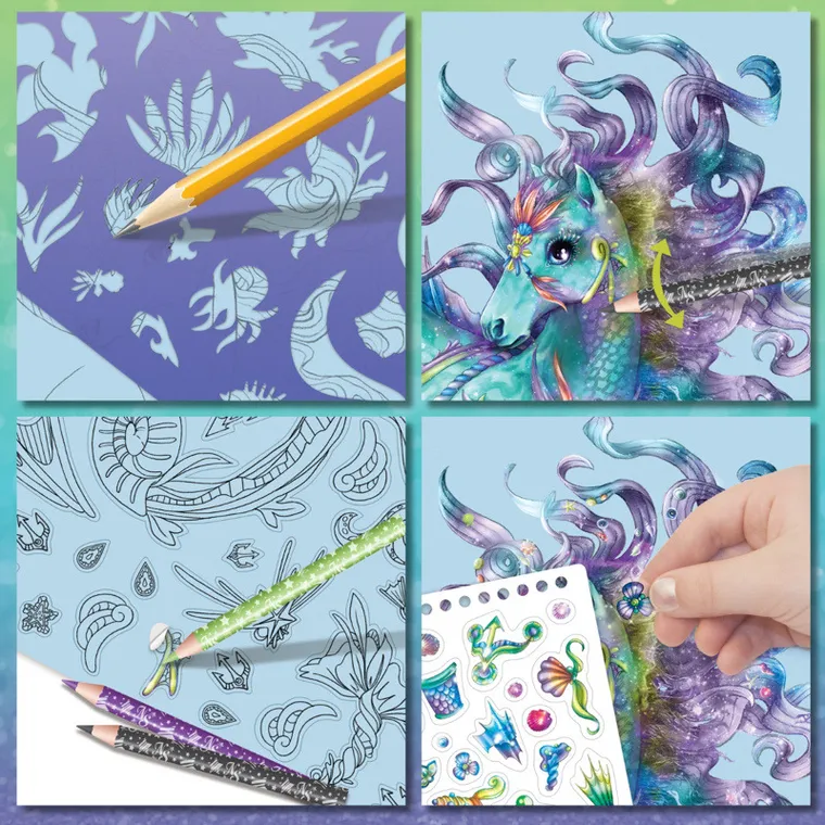 Nebulous Stars, Konie Ariaz i Joyiaz, szkicownik z kredkami i naklejkami