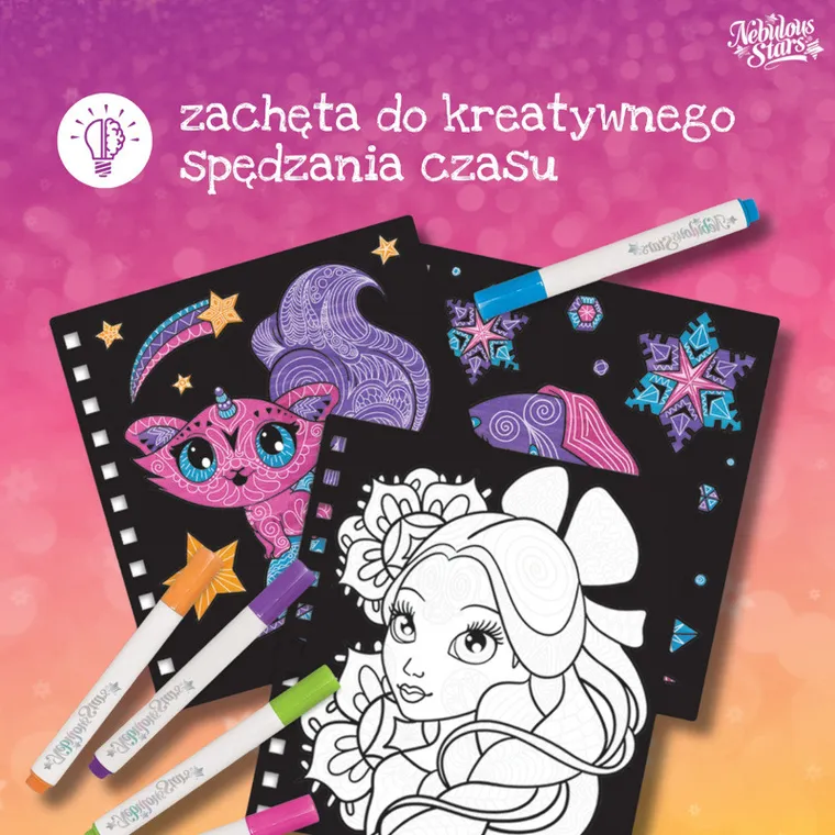 Nebulous Stars, Orelia, kolorowanki dla dzieci, aksamitne z flamastrami