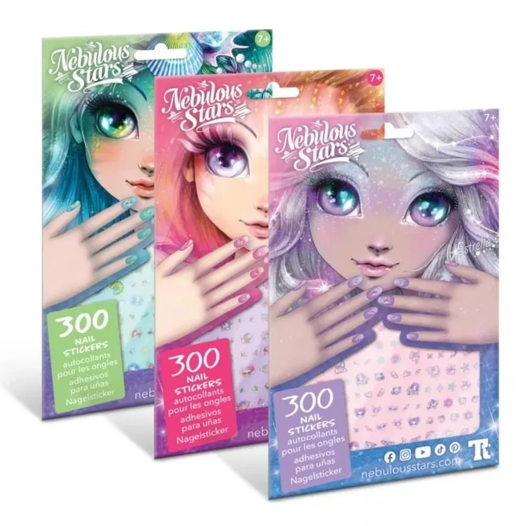 Nebulous Stars, Petulia, naklejki na paznokcie dla dzieci, 300 szt.