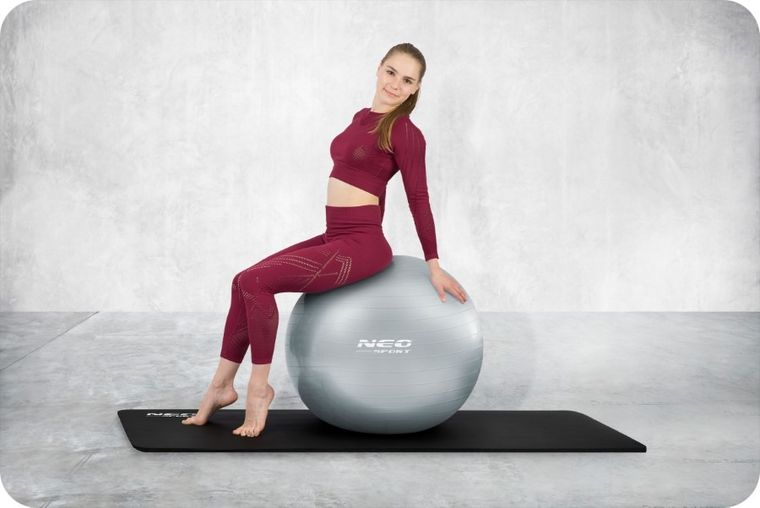 Neo-Sport, piłka do aerobiku fitness, 75 cm, srebrna