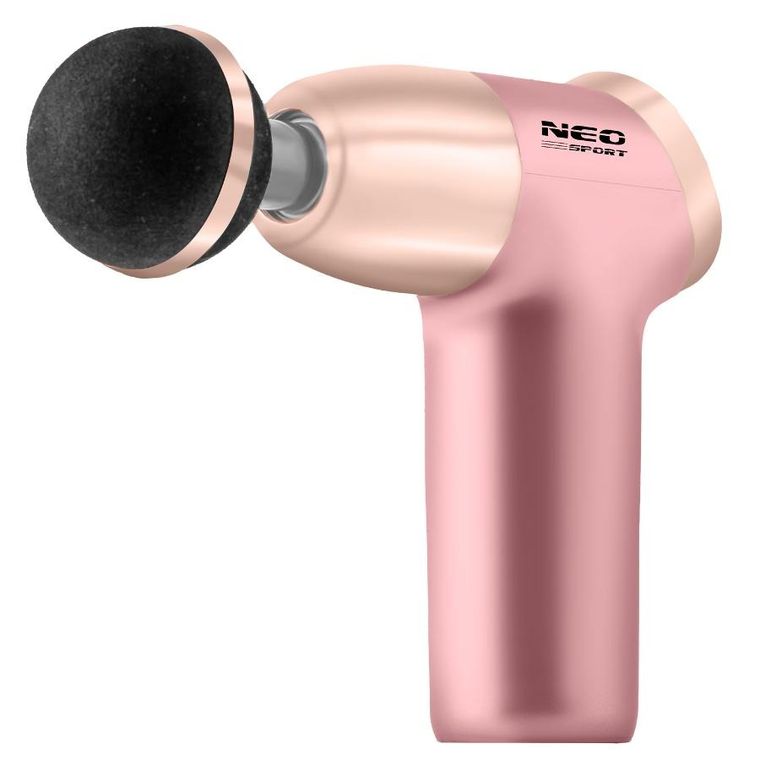 Neo-Sport, pistolet do masażu ciała, 8 nakładek, różowy, NS-500