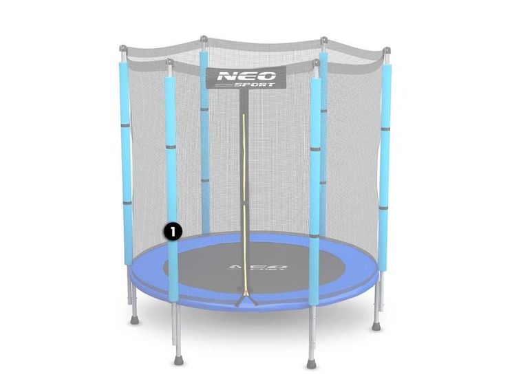 Neo-Sport, słupek dolny do trampoliny z siatką zewnętrzną, 4,5 ft, niebieski
