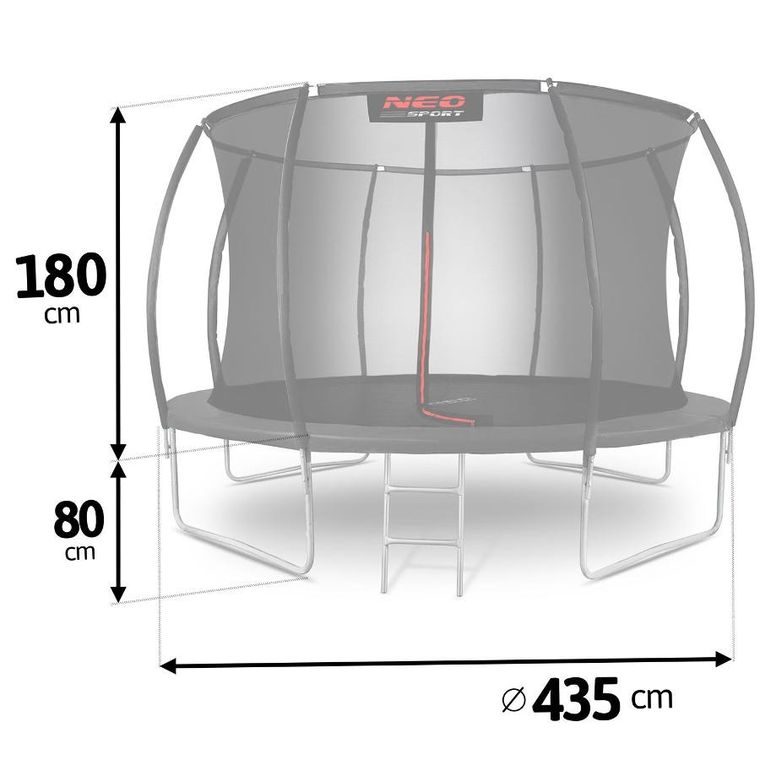 Neo-Sport, trampolina ogrodowa profilowana z siatką wewnętrzną, 14ft/435 cm