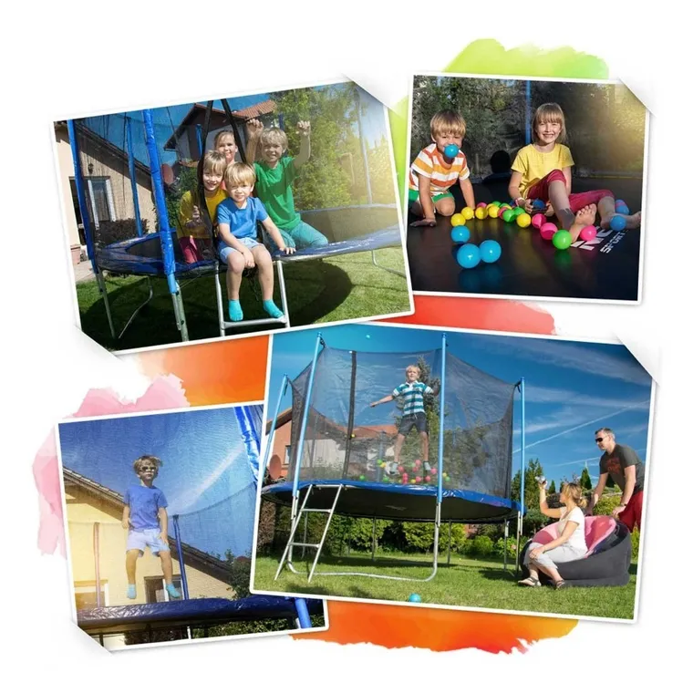 Neo-Sport, trampolina ogrodowa profilowana, z siatką wewnętrzną, 8ft/252 cm