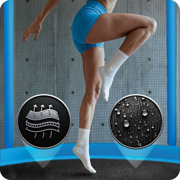 Neo-Sport, trampolina ogrodowa siatką wewnętrzna i drabinką, 8ft/252 cm