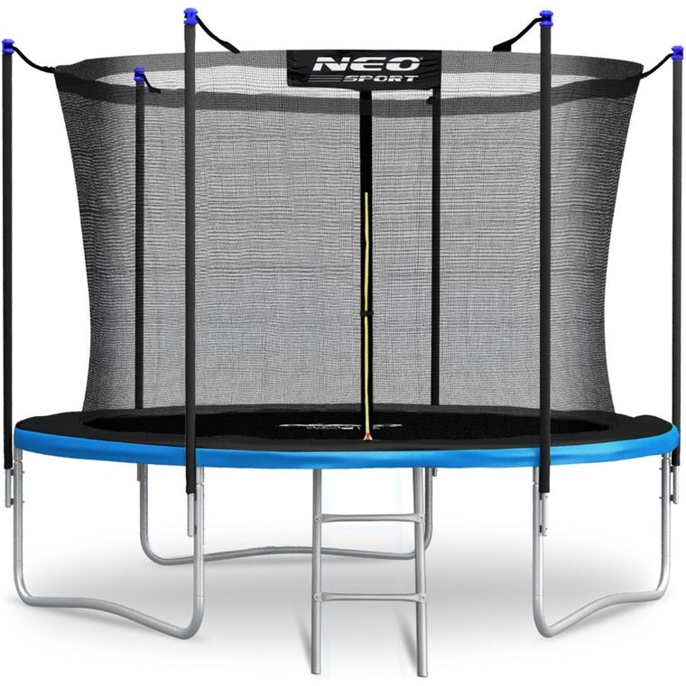 Neo-Sport, trampolina ogrodowa z siatką wewnętrzną i drabinką, 10ft/312 cm