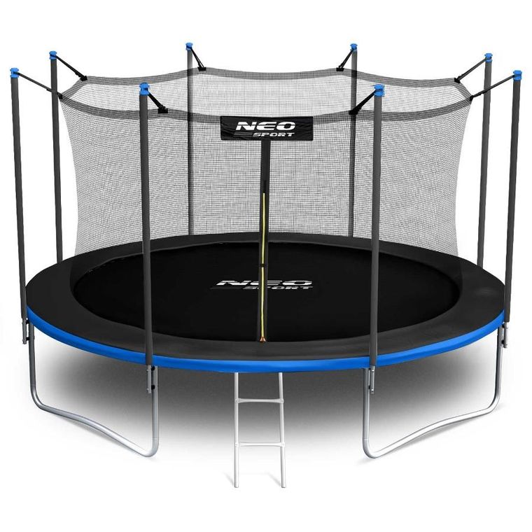 Neo-Sport, trampolina ogrodowa z siatką wewnętrzną i drabinką, 13ft/404 cm