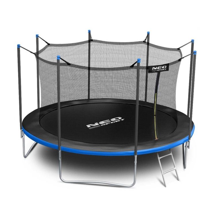 Neo-Sport, trampolina ogrodowa z siatką wewnętrzną i drabinką, 14ft/435 cm