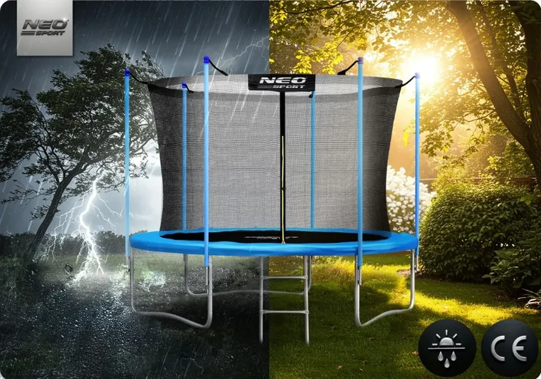Neo-Sport, trampolina ogrodowa z siatką wewnętrzną i drabinką, 6ft/183 cm