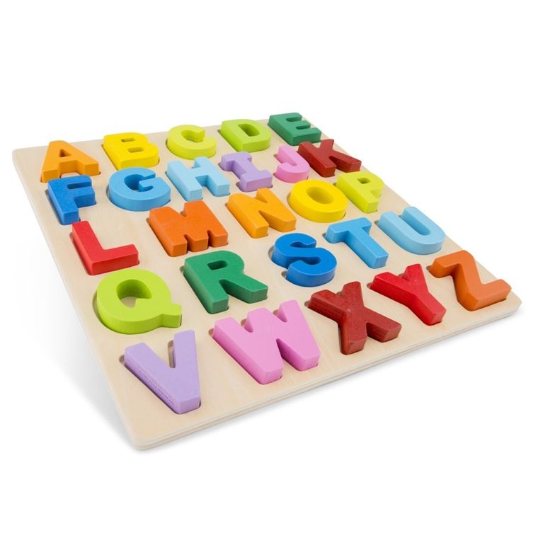 New Classic Toys, alfabet duże litery, drewniane puzzle
