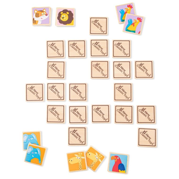 New Classic Toys, Memory, drewniana gra pamięciowa, zwierzęta