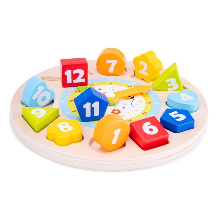 New Classic Toys, Puzzle Zegar, drewniana zabawka edukacyjna