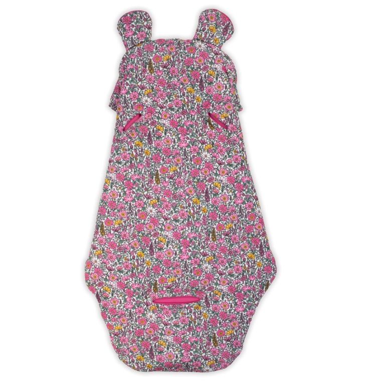 Nicol, Kwiatki, śpiworek nieocieplany, do fotelika, ciemny róż, 0-3 m