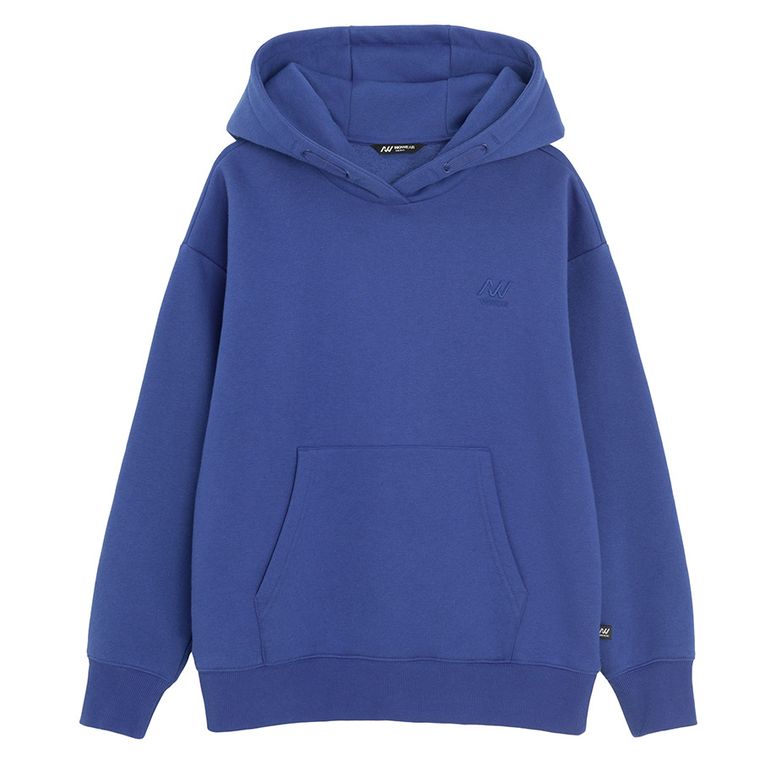 Niebieska bluza unisex z kapturem o kroju oversize NOWEAR
