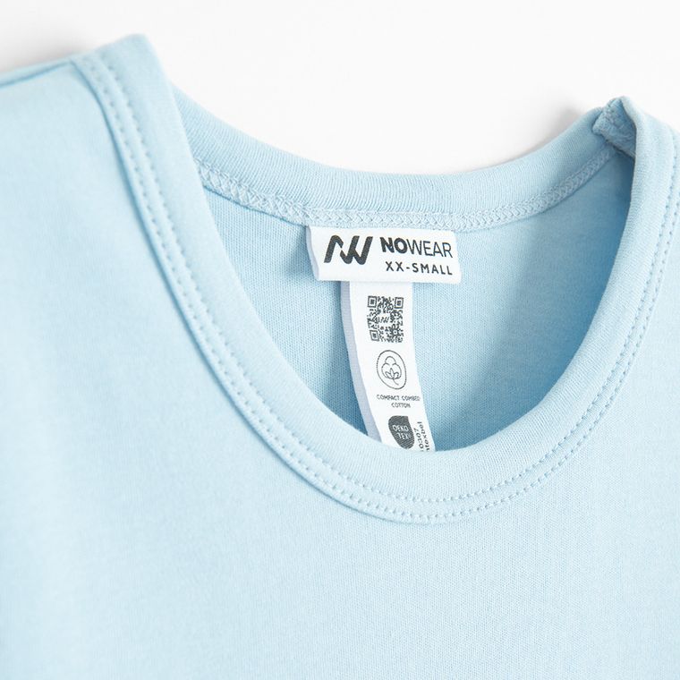 Niebieska koszulka basic z bawełny czesanej NOWEAR
