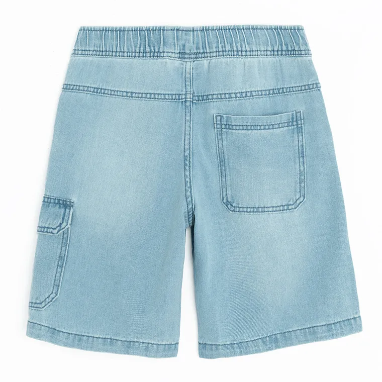 Niebieskie jeansowe szorty z regulacją relaxed Cool Club