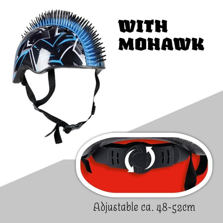 No Fear, mohawk, kask ochronny, black/blue, rozmiar 48-52 cm