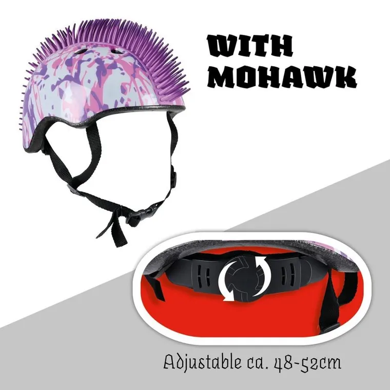 No Fear, mohawk, kask ochronny, white/purple, rozmiar 48-52 cm