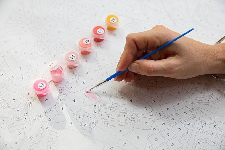 Norimpex, malowanie po numerach, Pieski z kokardami