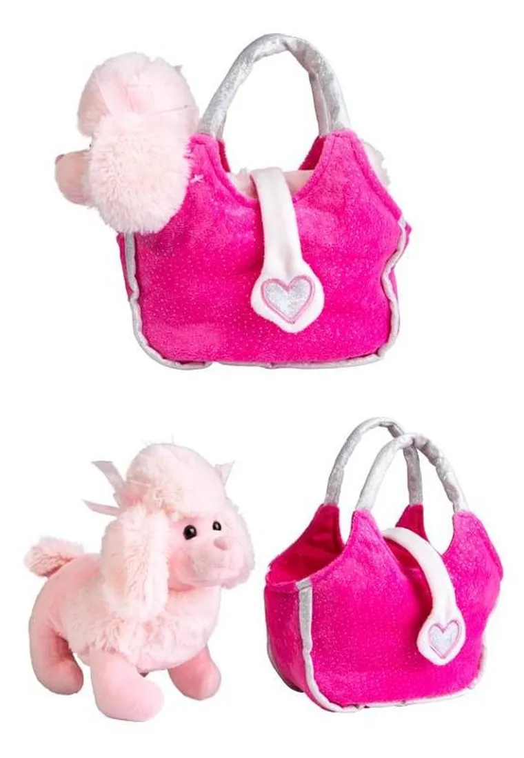 Norimpex, pudel w torebce, maskotka, różowy