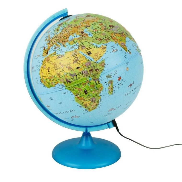 Nova Rico, podświetlany globusze zwierzętami, średnica 30 cm