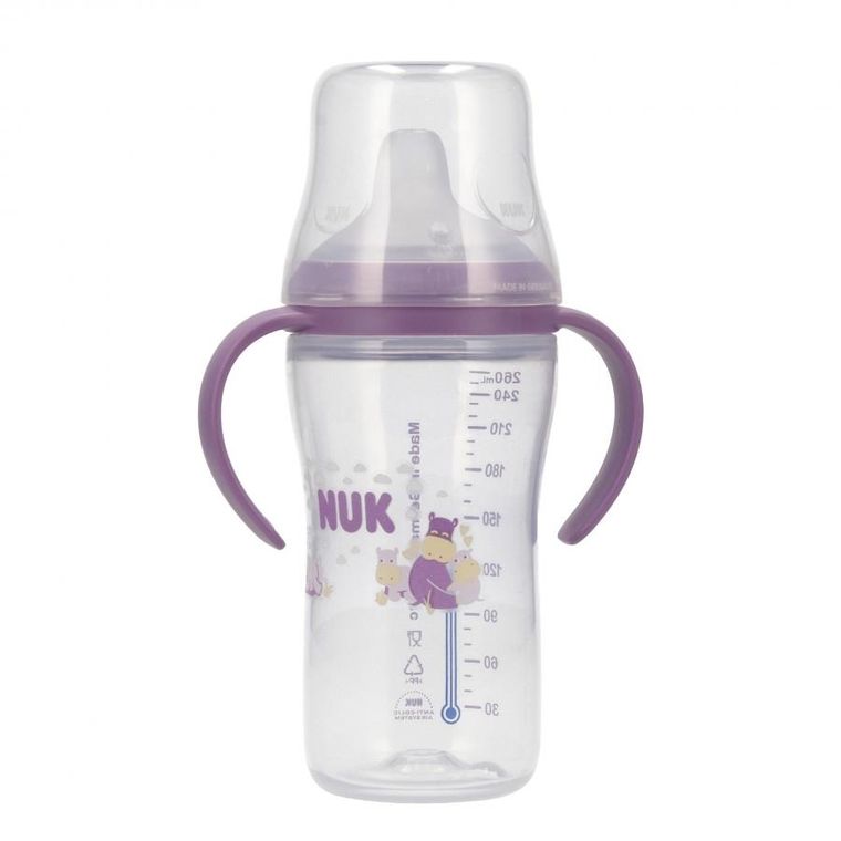 Nuk, butelka do nauki picia, hipopotam, 260 ml