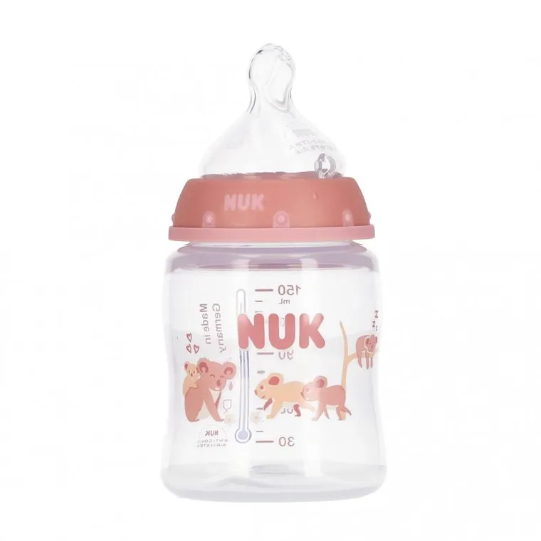 Nuk, First Choice, butelka z silikonowym smoczkiem, rozmiar S, koala, 150 ml