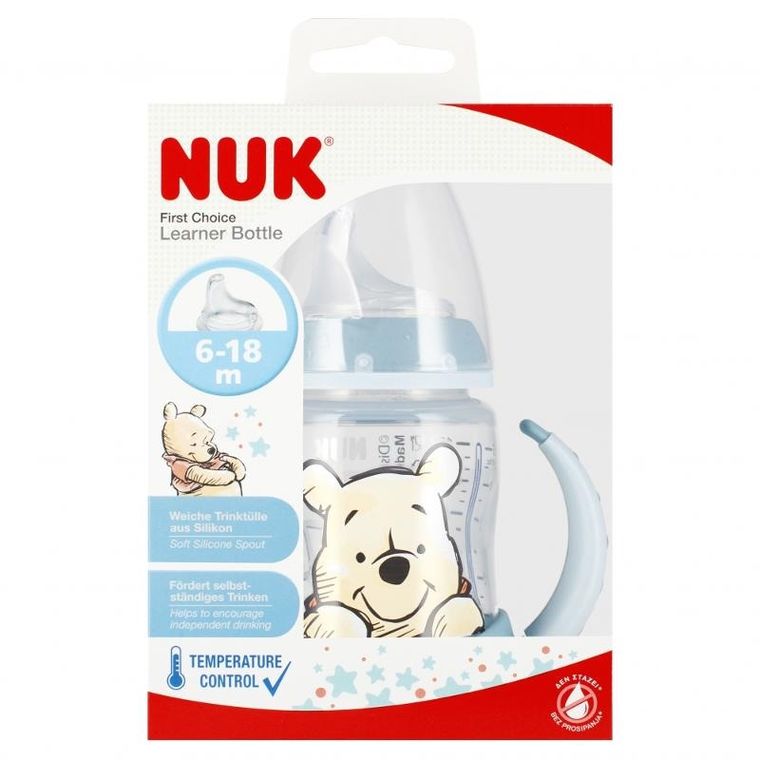 Nuk, Kubuś Puchatek, First, butelka z uchwytem, 6-18m, 150 ml, 1 szt.