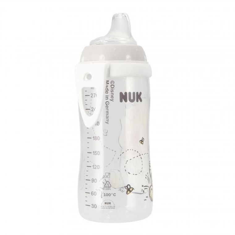Nuk, Kubuś Puchatek, kubek niekapek, 12m+, popielaty, 300 ml